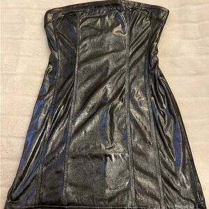 Urban Outfitters Kristy Disco Metallic Strapless Mini Dress